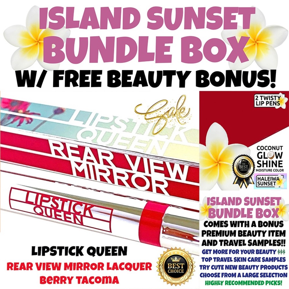 BUNDLE Lipstick Queen Rear View Mirror Lip Lacquer-Berry Tacoma & HALEIWA SUNSET